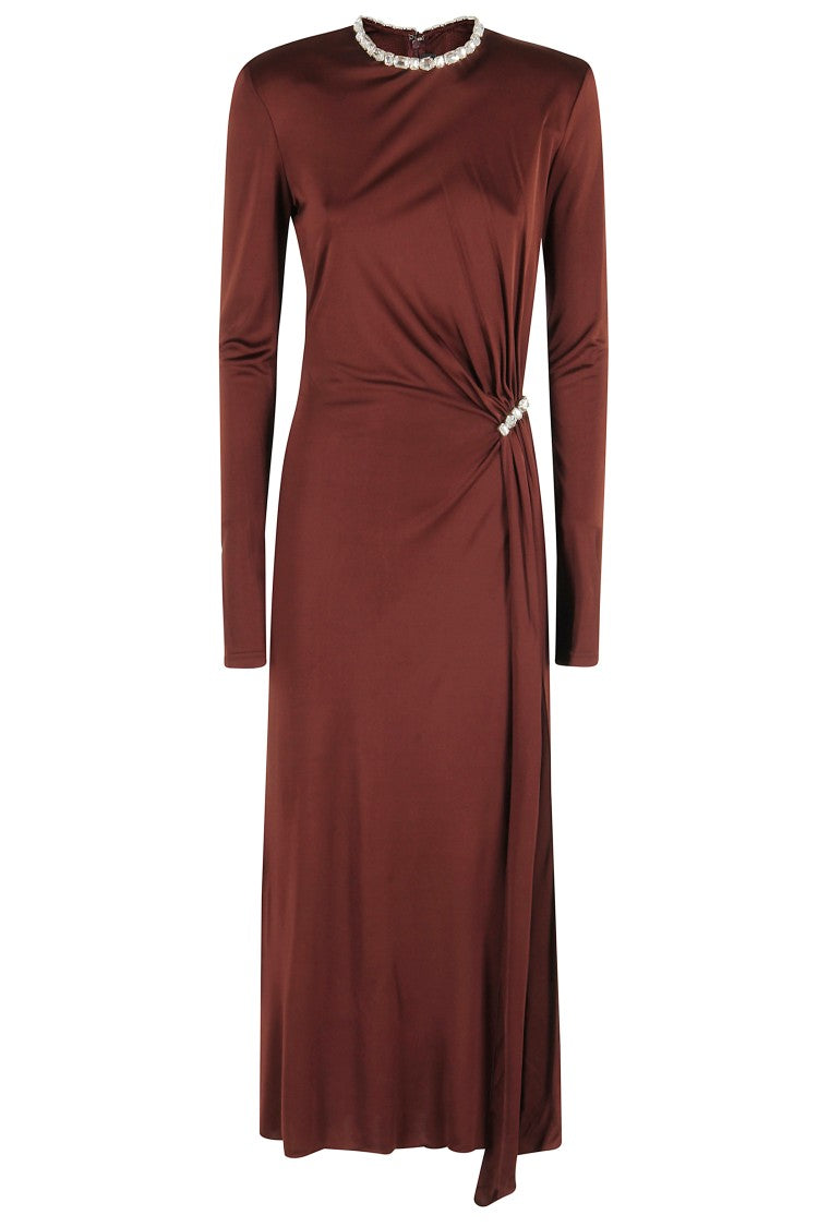 David Koma Burgundy Jersey Midi Dress