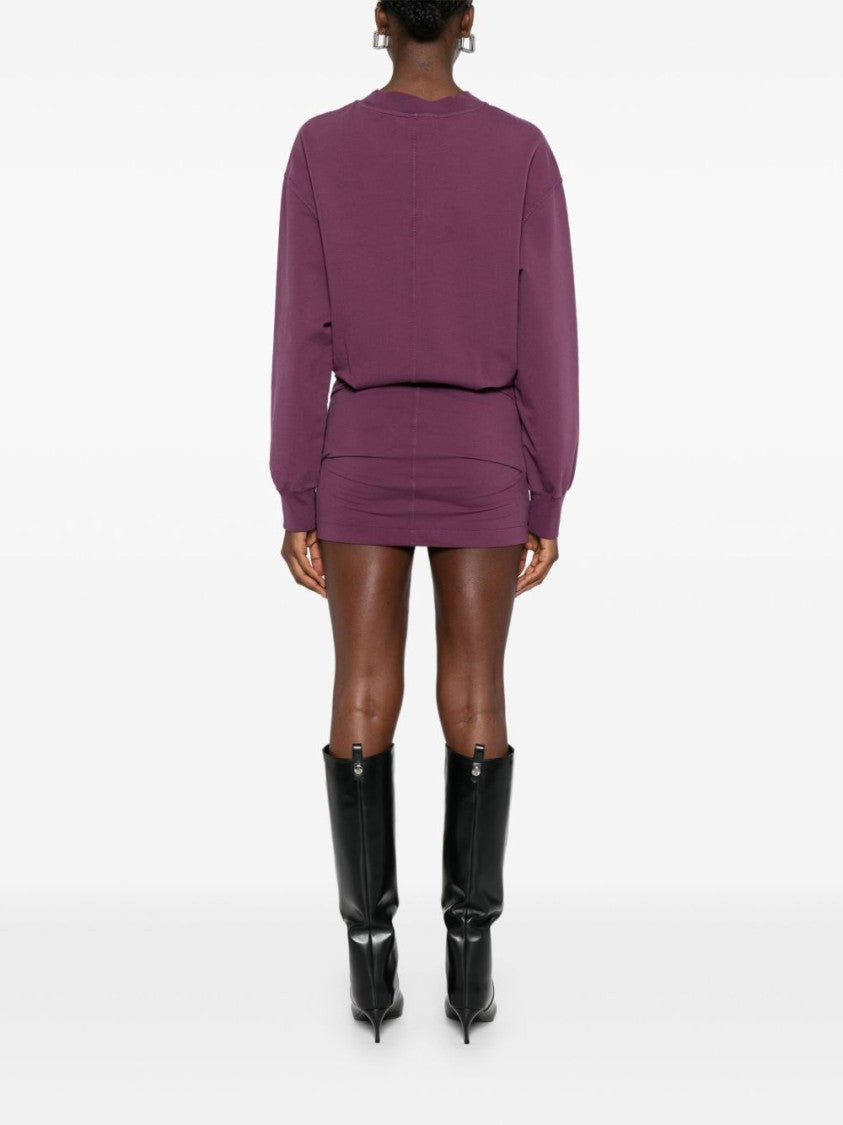 The Attico Fitted Purple Dress With Rubberised Logo Detail