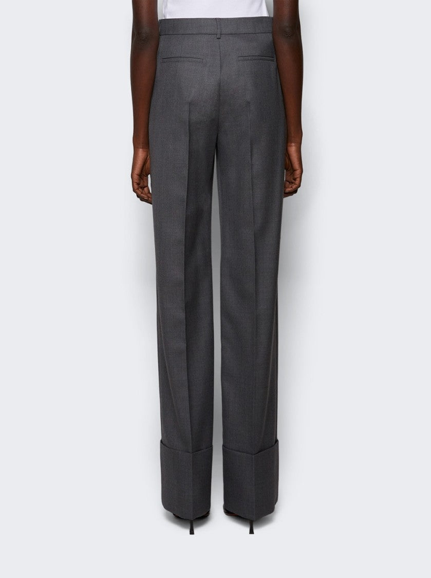 Valentino Virgin Wool Pants Grey Melange
