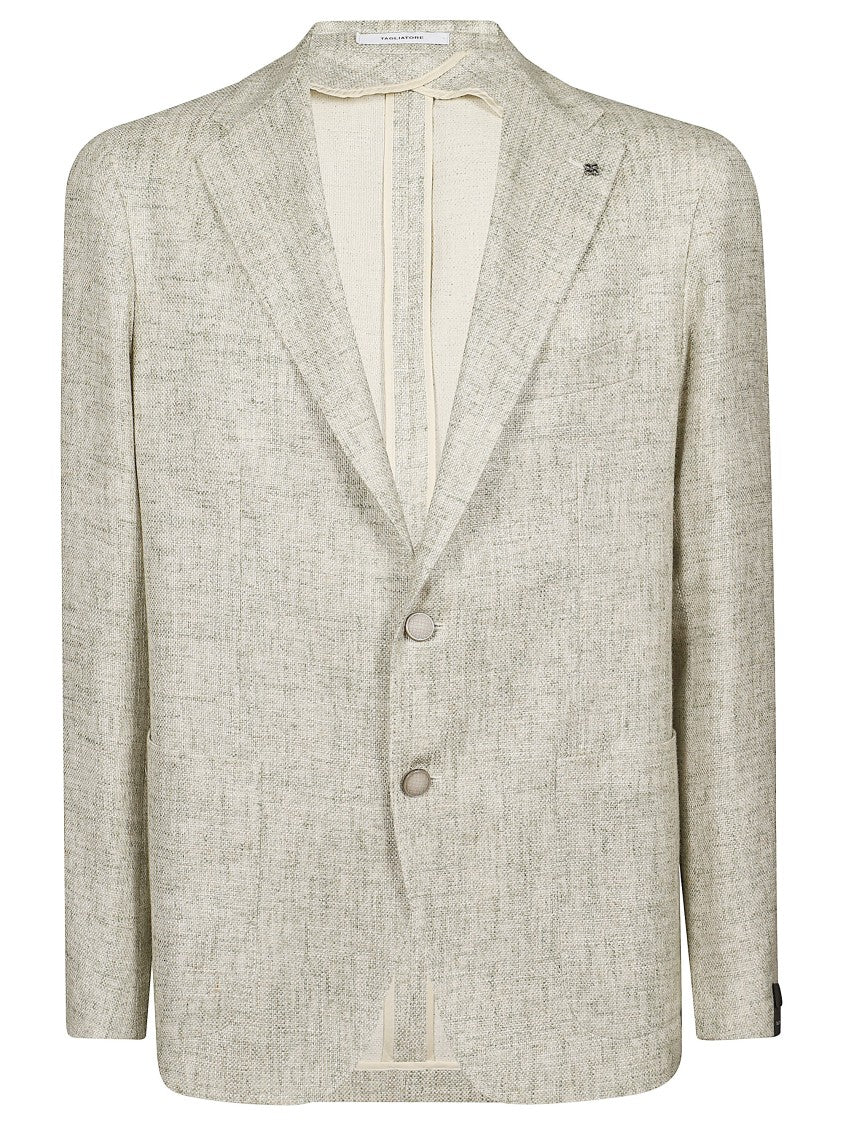 Tagliatore Beige Textured Single Breasted Jacket