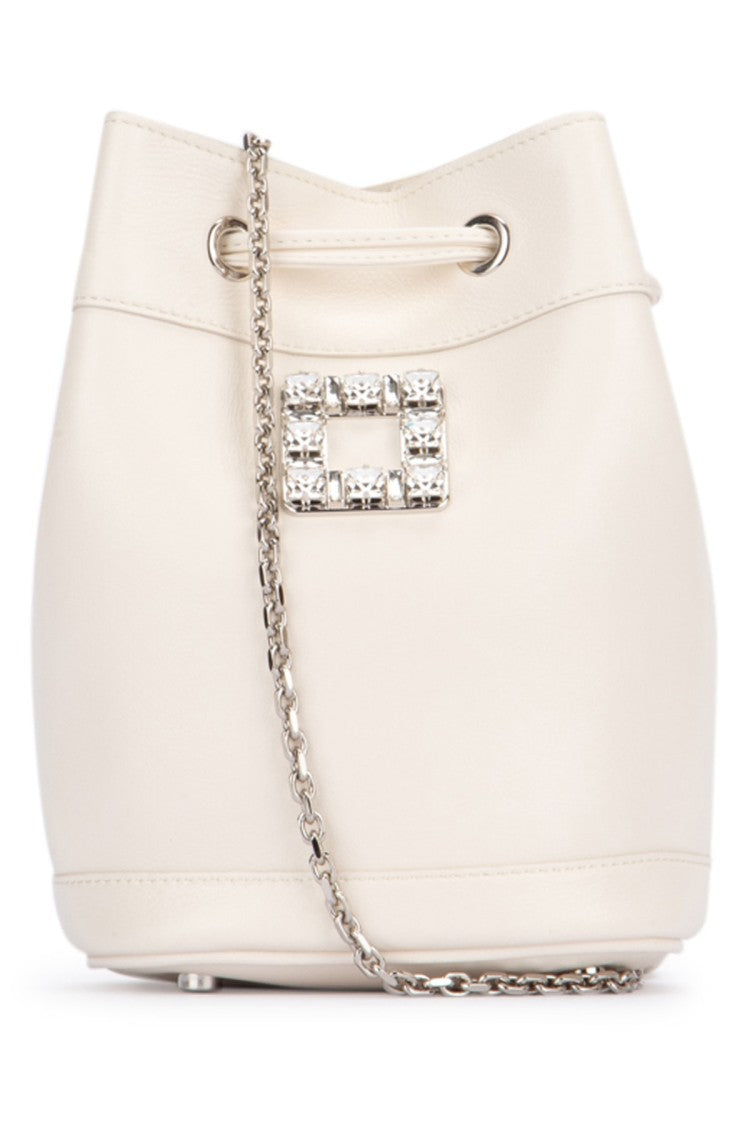 Roger Vivier Structured Smooth Calfskin Bucket Bag With Chain Strap