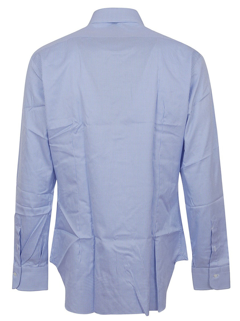 Buonamassa Blue Cotton Shirt With Structured Collar