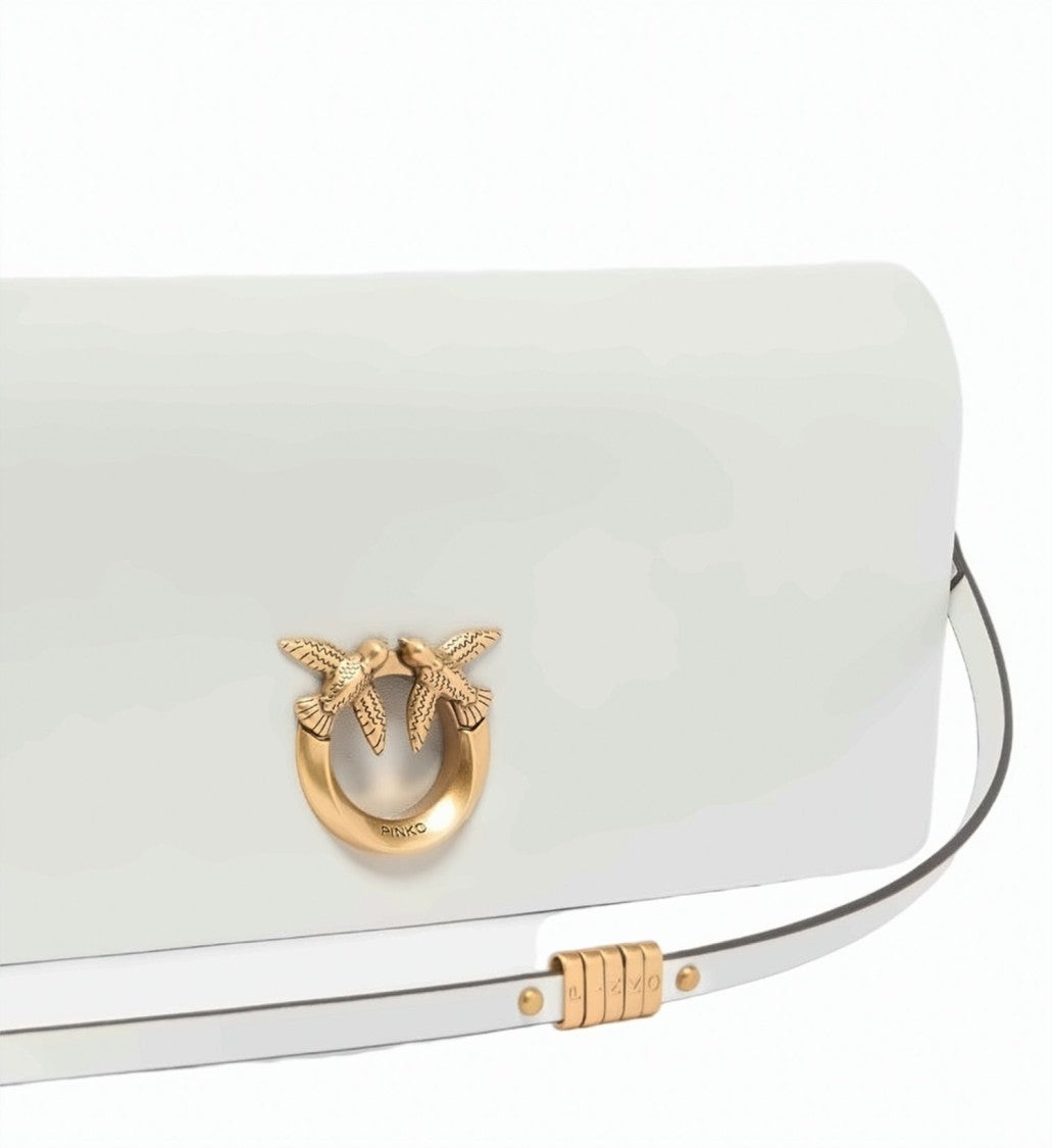 Pinko Love Bag Click Soft Leather Clutch
