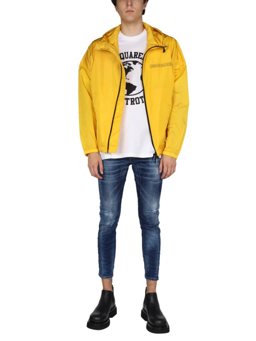 Dsquared2 Slightly Loose-Fit Windbreaker With Drawstring Hood