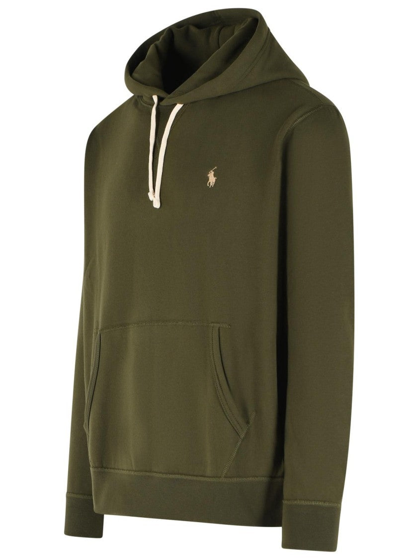 Polo Ralph Lauren Green Cotton-Blend Hoodie With Signature Embroidery