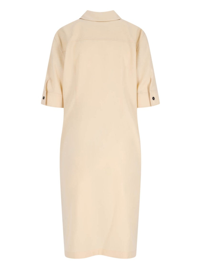 Jil Sander Midi Chemisier Dress – Cream