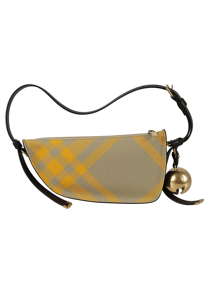Burberry Asymmetrical Plaid Burberry Bag With Metallic Charm