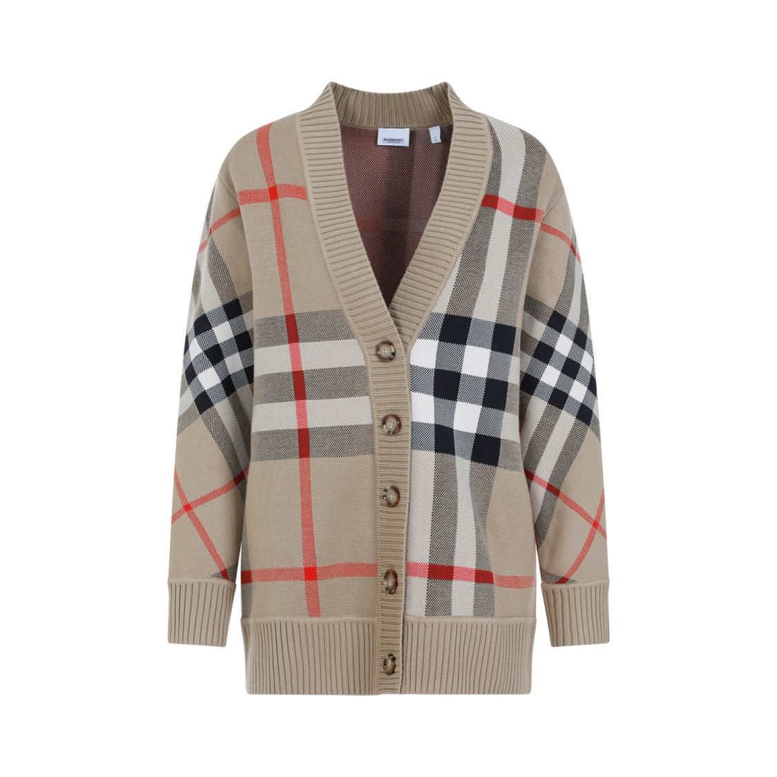 Burberry Cashmere Cardigan With Archive Check