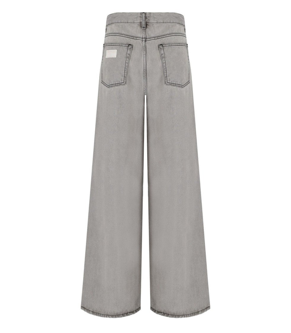 Ganni Future Grey Wide Leg Jeans
