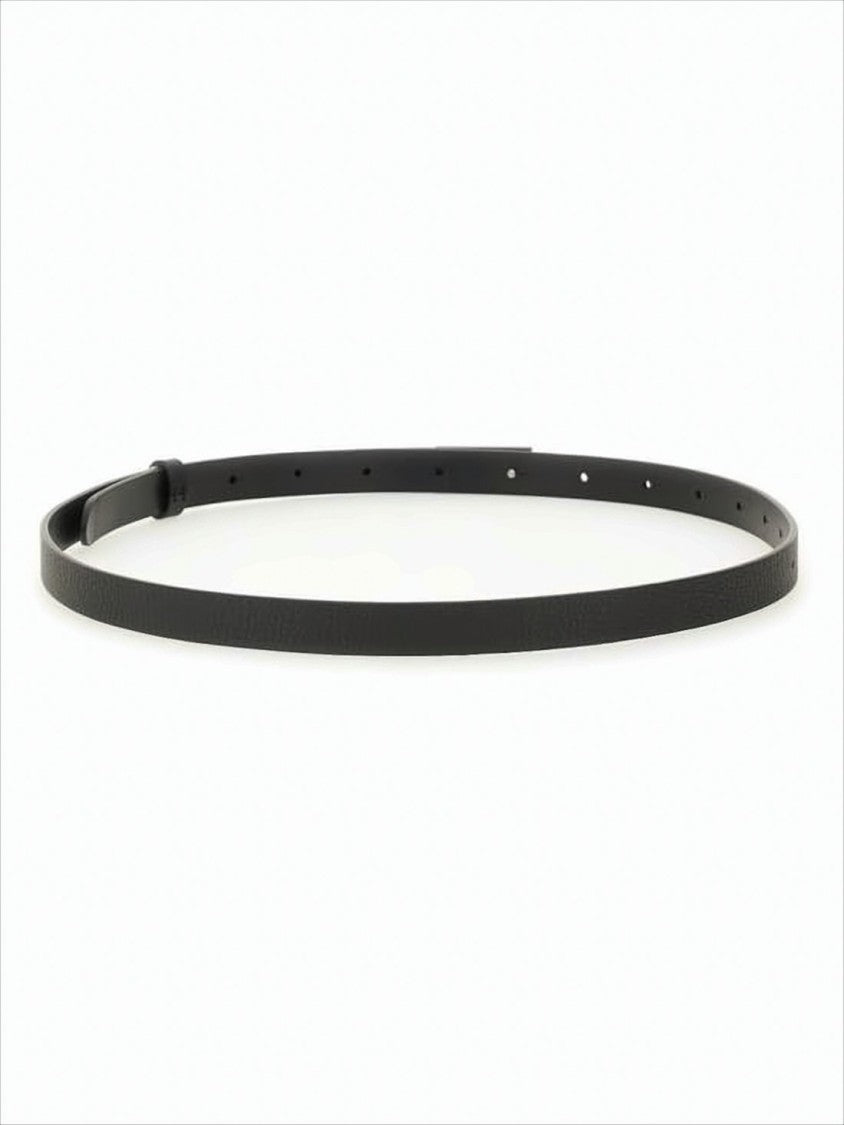 Mm6 By Maison Margiela Minimalist Slim Belt With Rectangular Metal Plaque
