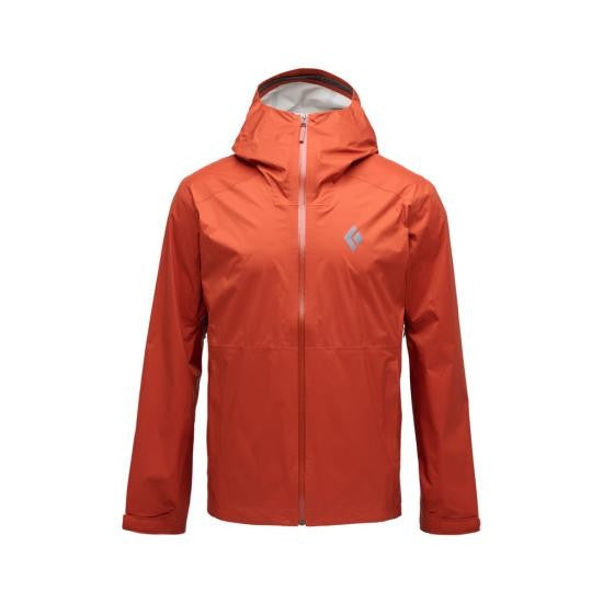 Black Diamond Minimalist Orange Nylon Jacket With Attached Hood