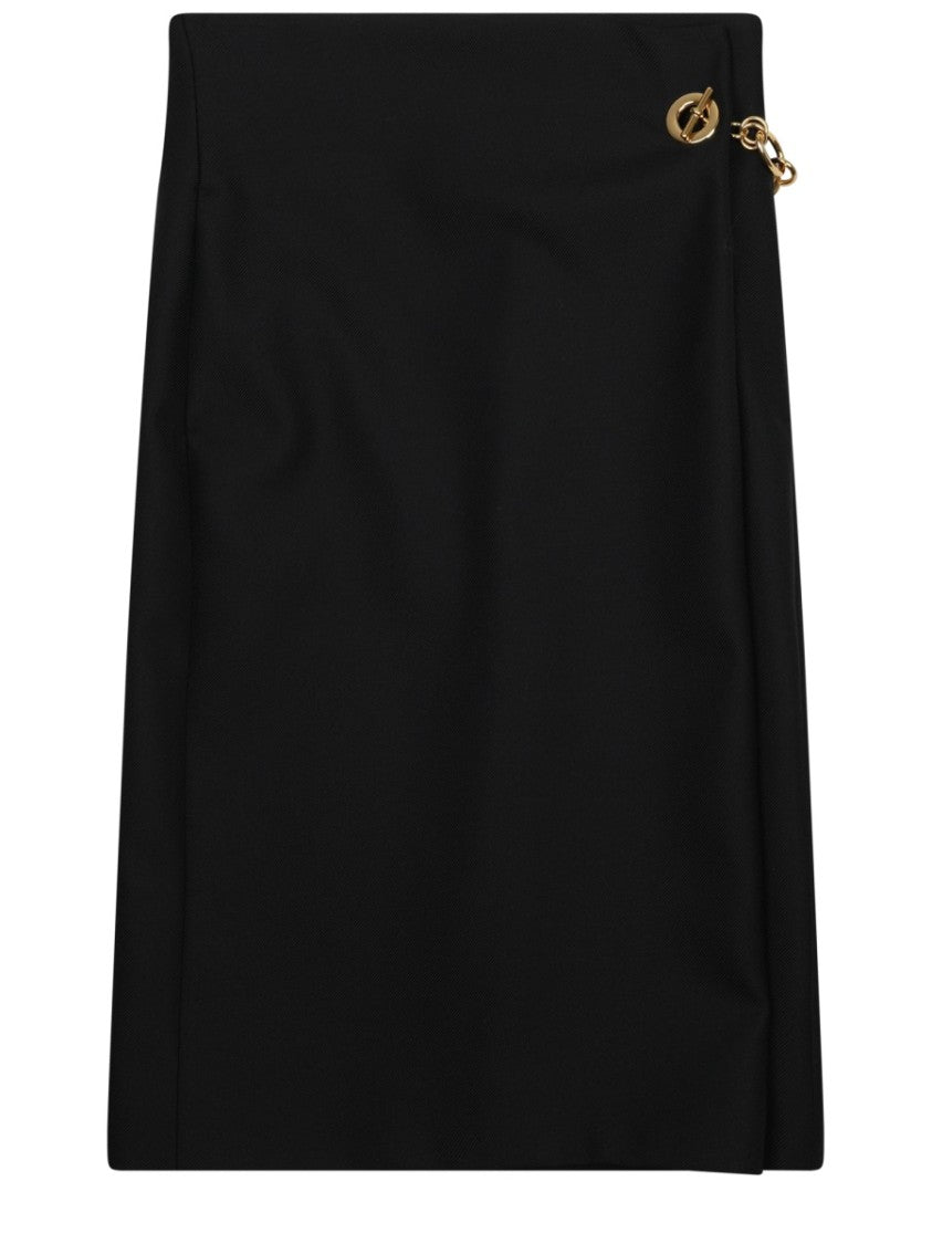 Celine Wrap Skirt With Distinctive Gold Chain Detail