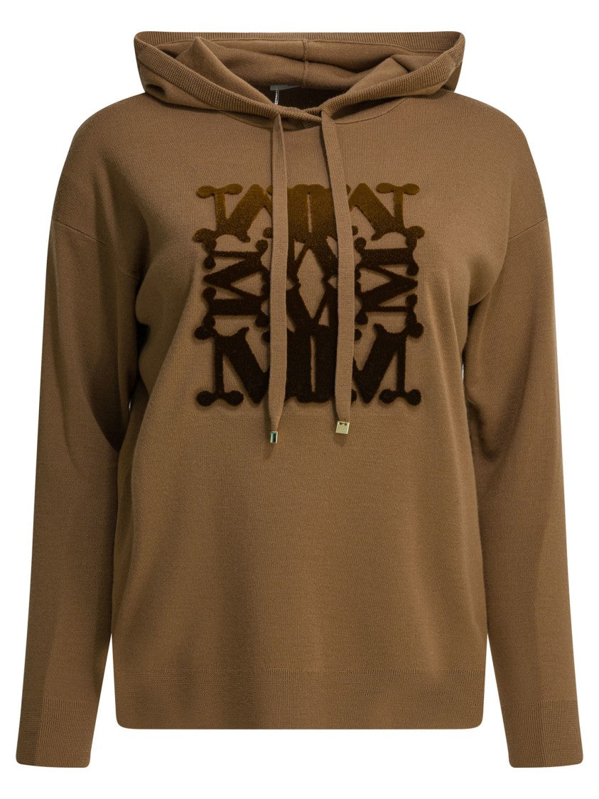 Max Mara Oversized Virgin Wool Hooded Sweater With Adjustable Drawstring