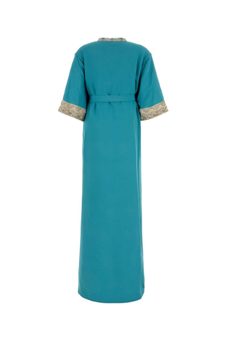 Valentino Garavani Turquoise Crepe Long Dress