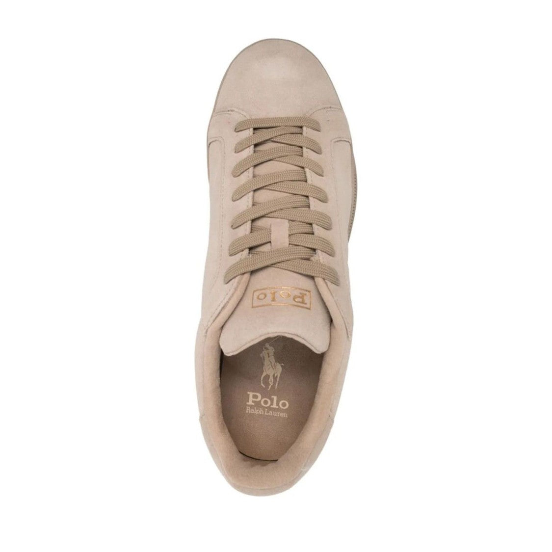 Polo Ralph Lauren Beige Ct Ii Padded Collar Embossed Leather High-Top Sneakers