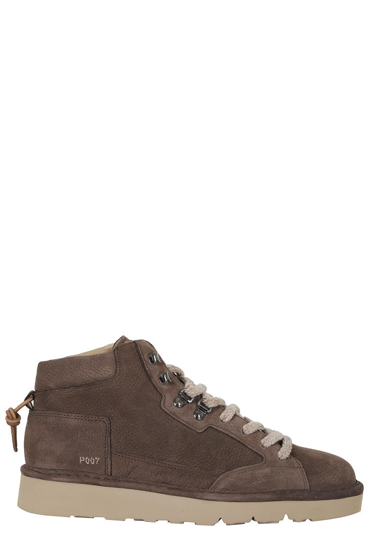 Panchic Coffee Nubuck Leather Ankle Boots