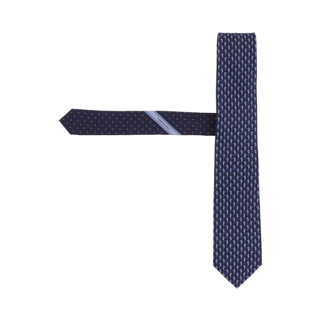 Salvatore Ferragamo Blue Patterned Silk Tie