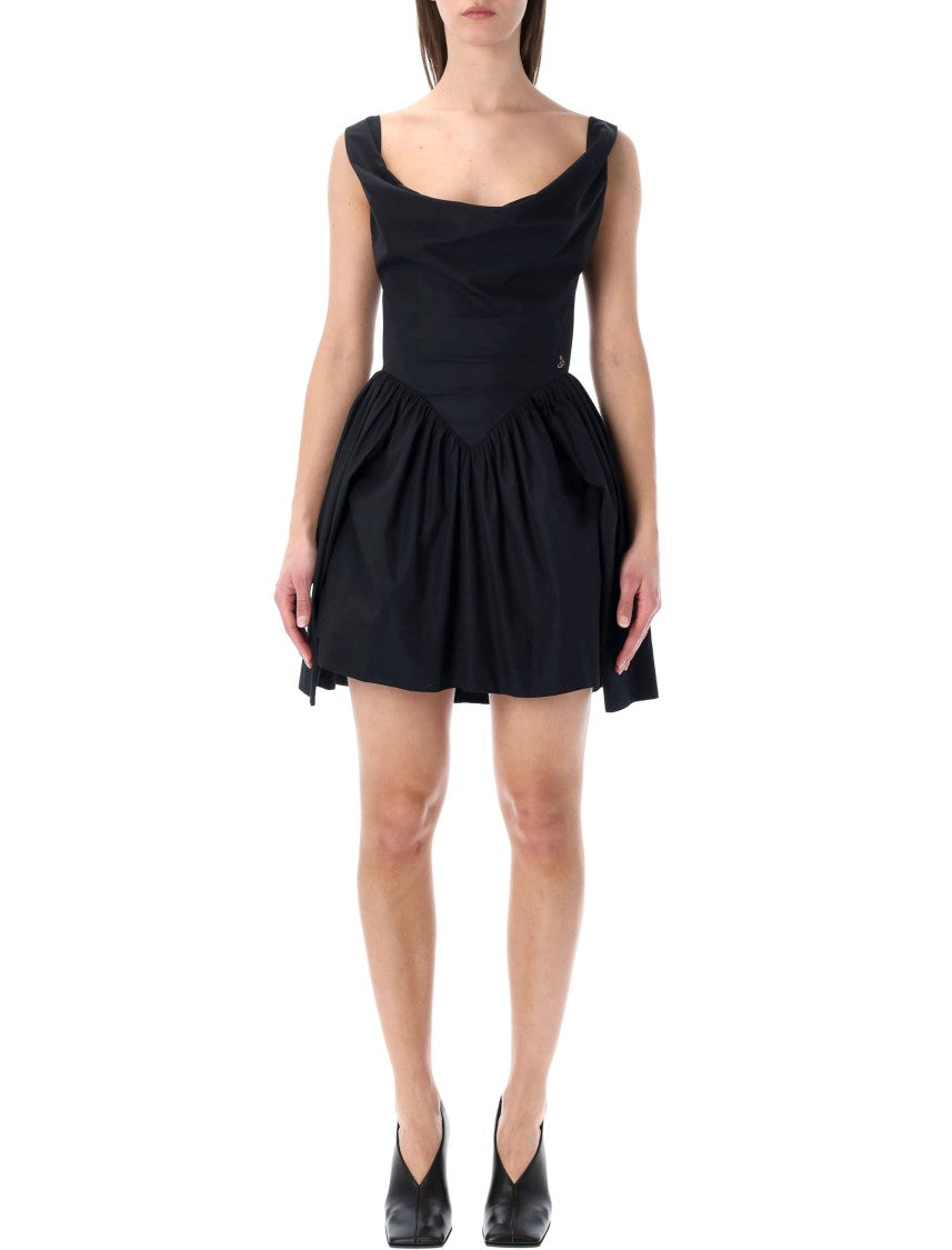 Vivienne Westwood Corset-Inspired Mini Sunday Dress With Pleated Skirt