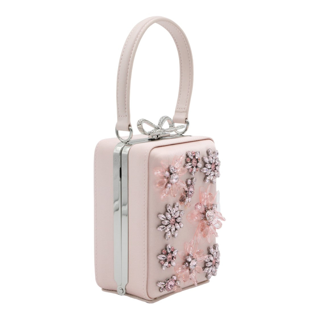 Self-Portrait Rectangular Handbag With Floral Crystal Embellishments
