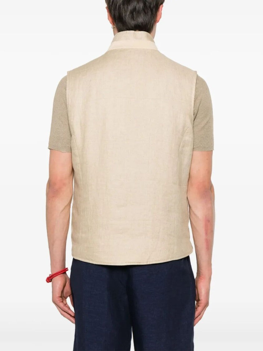 Barba Napoli Sleeveless Linen Sport Jacket