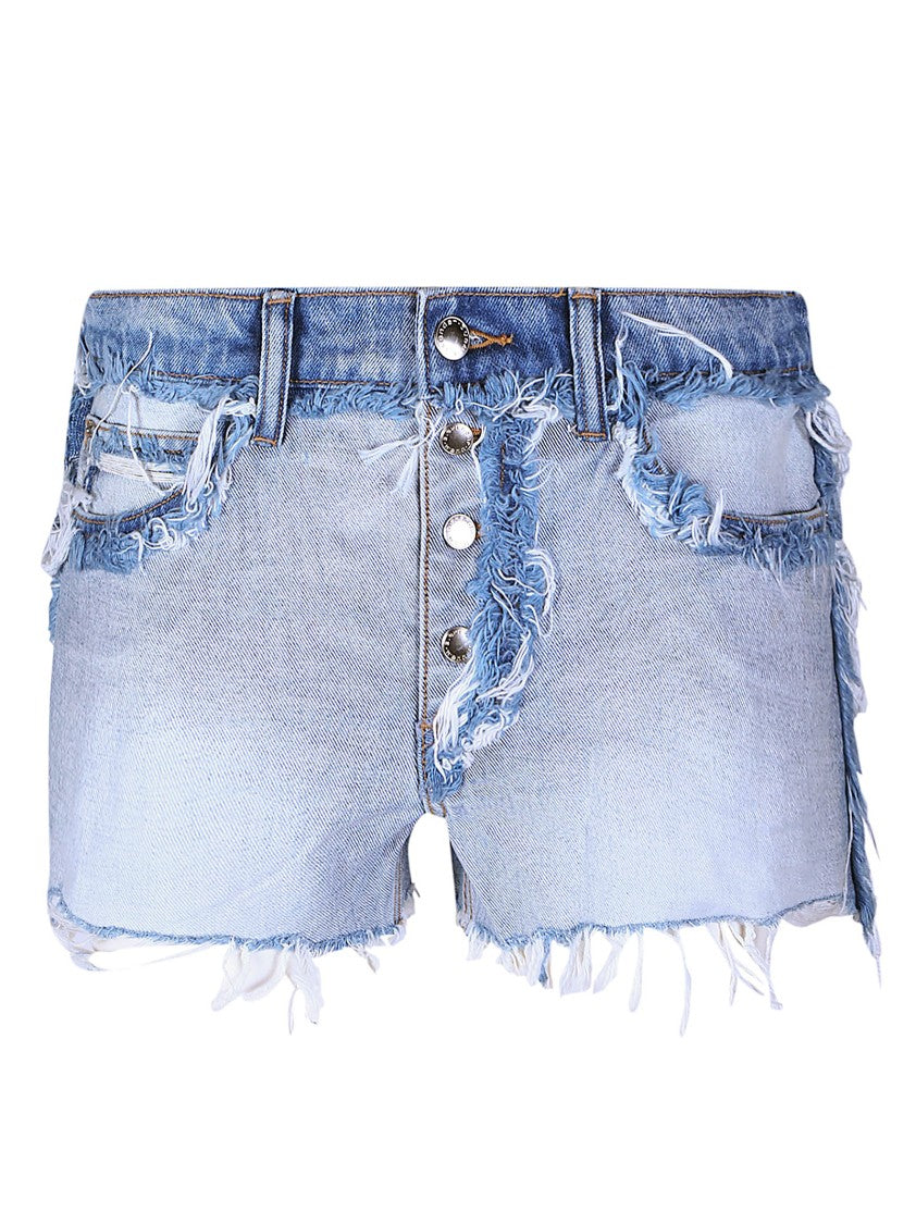 Alexander Wang Inverted Mid Rise Denim Shorts