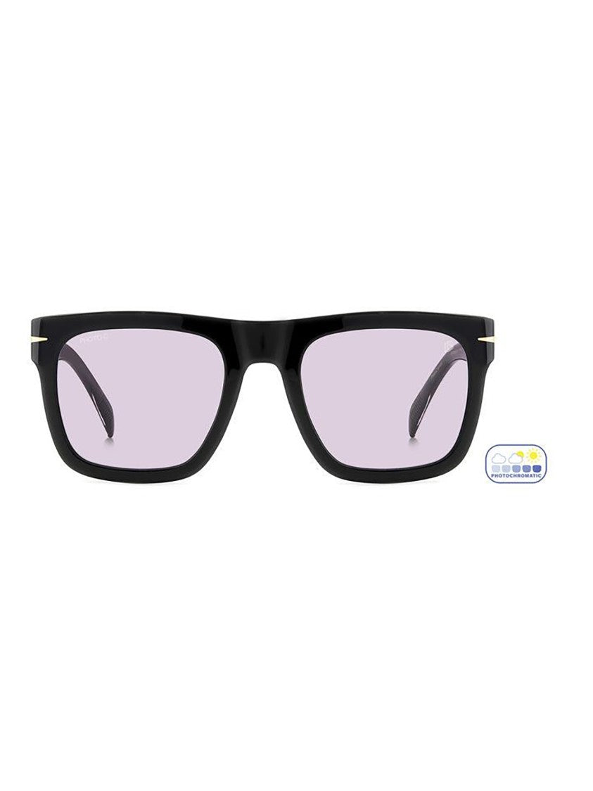 David Beckham Square Frame Sunglasses With Gold Accents
