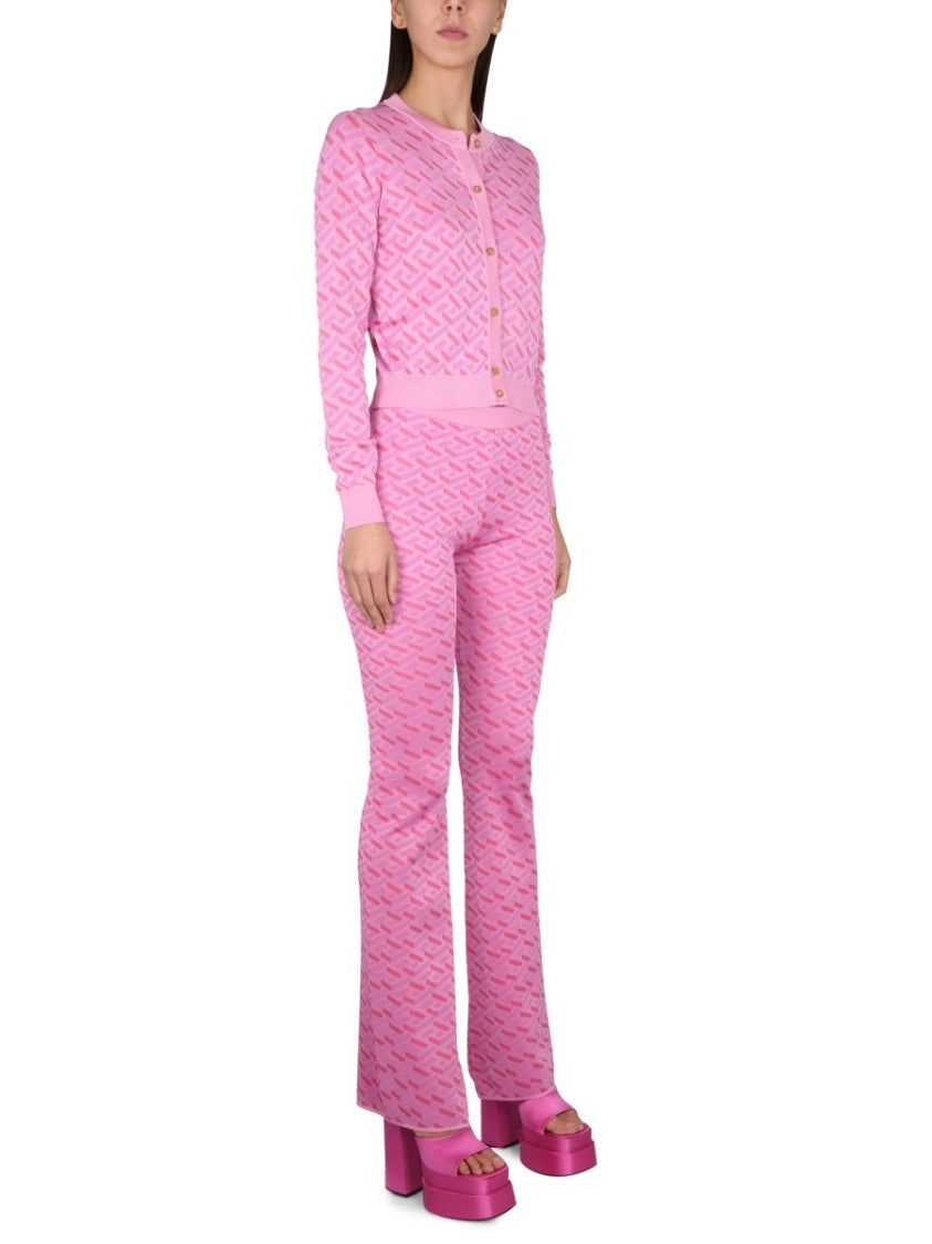Versace Jacquard Pants With Greek Print