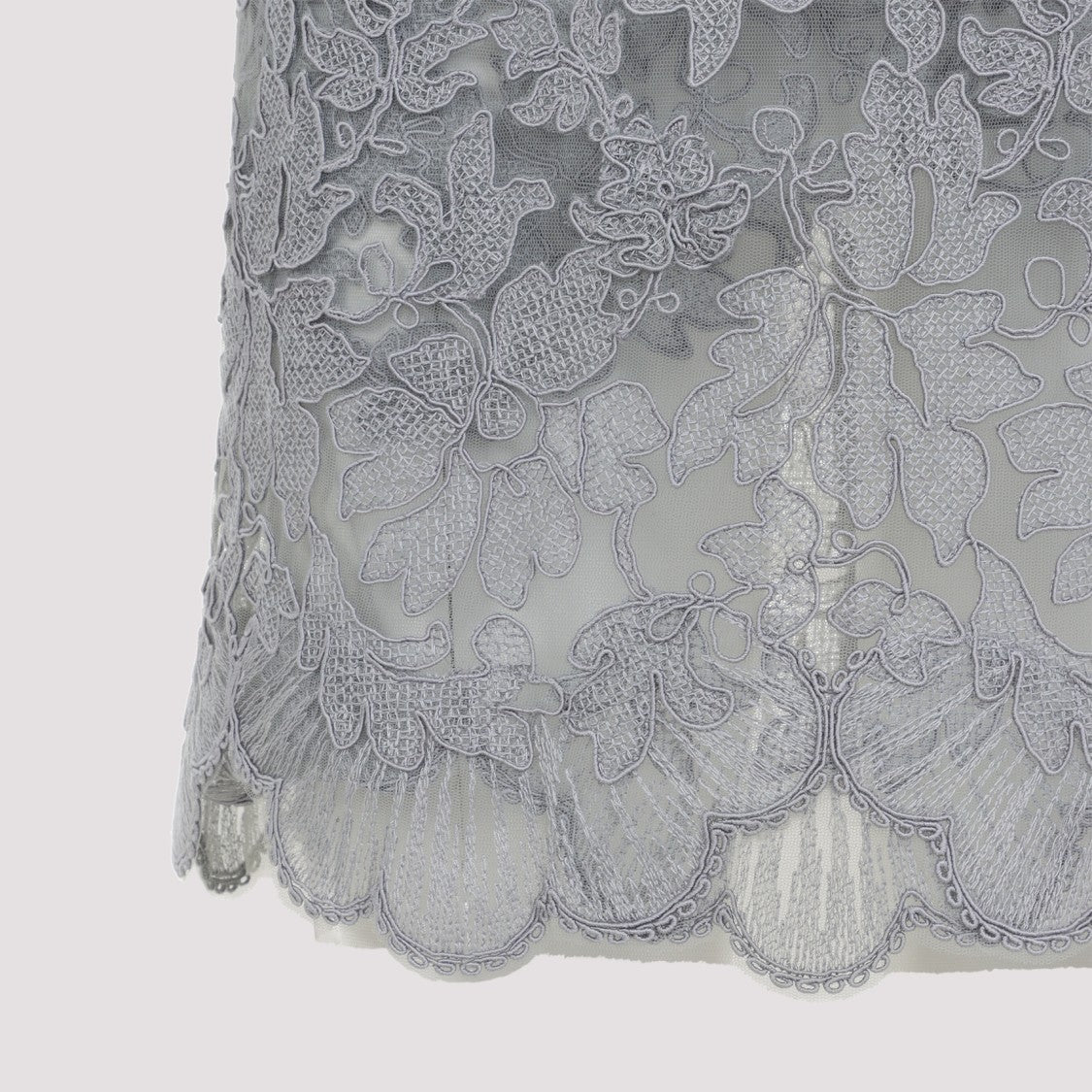 Ermanno Scervino Lace Grey Polyamide Mini Dress