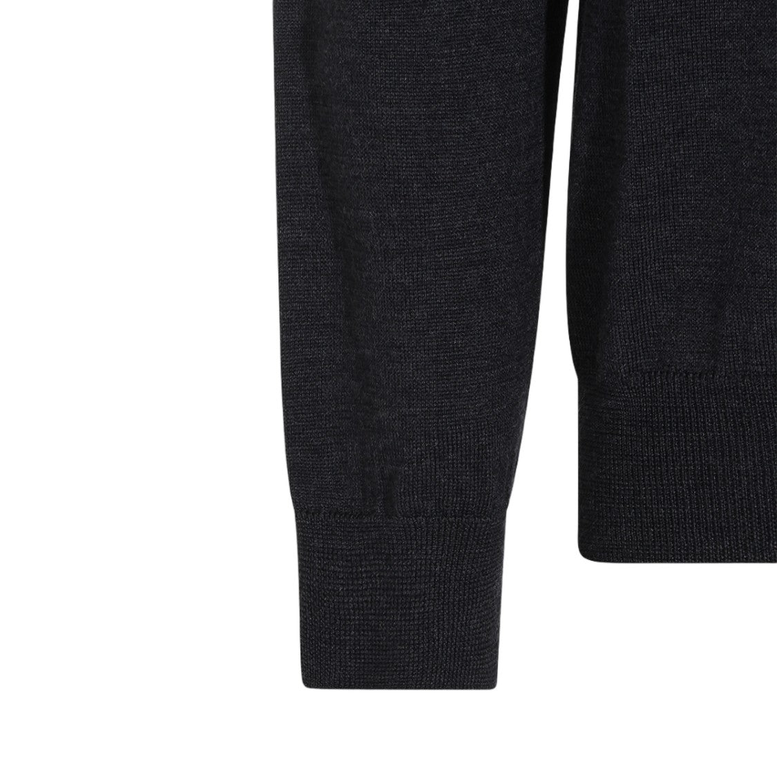 Premiata Minimalist Black Crew Neck Sweater With Ribbed Details