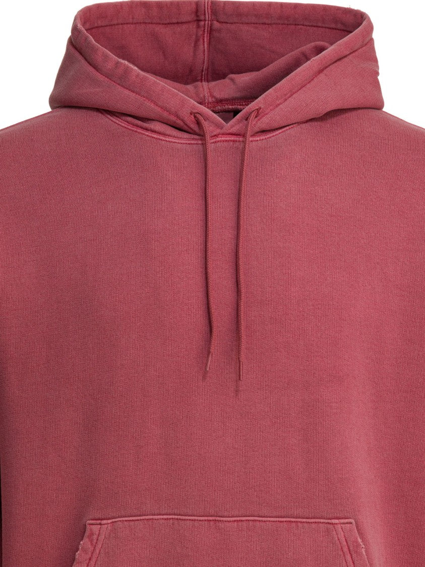 Carhartt Wip Burgundy Hooded Torion Sweatshirt With Adjustable Drawstring