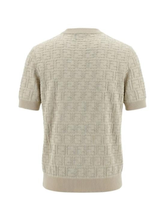 Fendi Textured Short-Sleeve Ff Selleria Sweater
