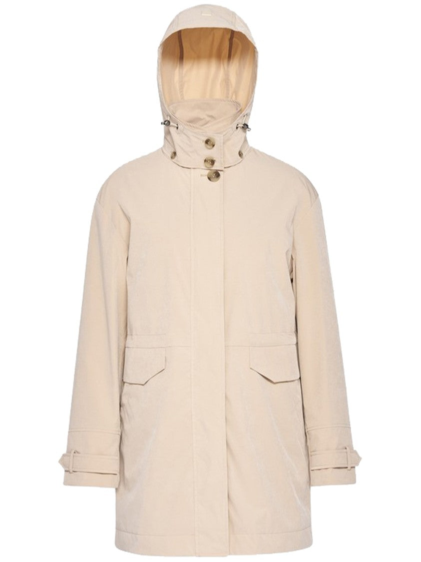 Geox Mantinea Minimalist Soft Beige Hooded Jacket