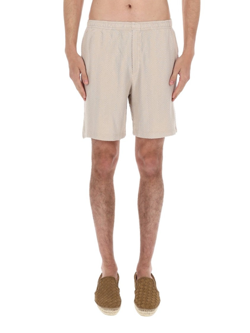 Missoni Beige Herringbone Cotton-Viscose Casual Shorts