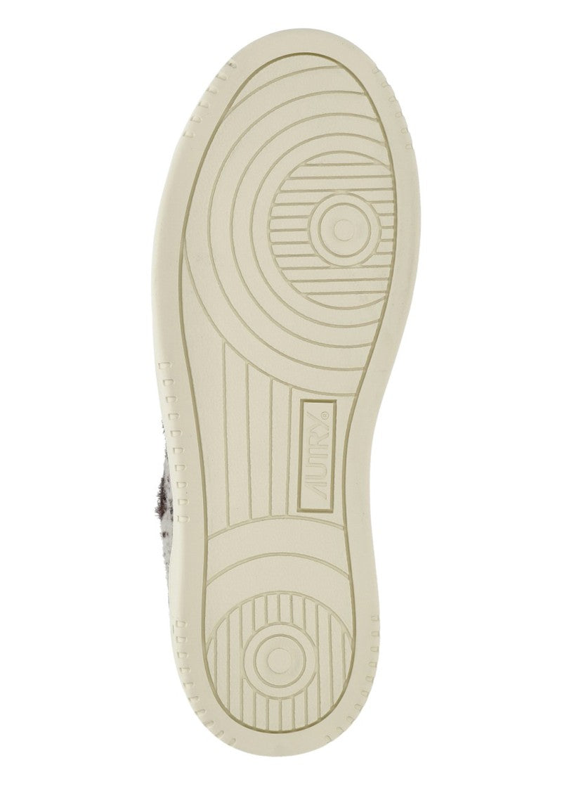 Autry Cow-Print Pony Leather Low-Top Sneakers