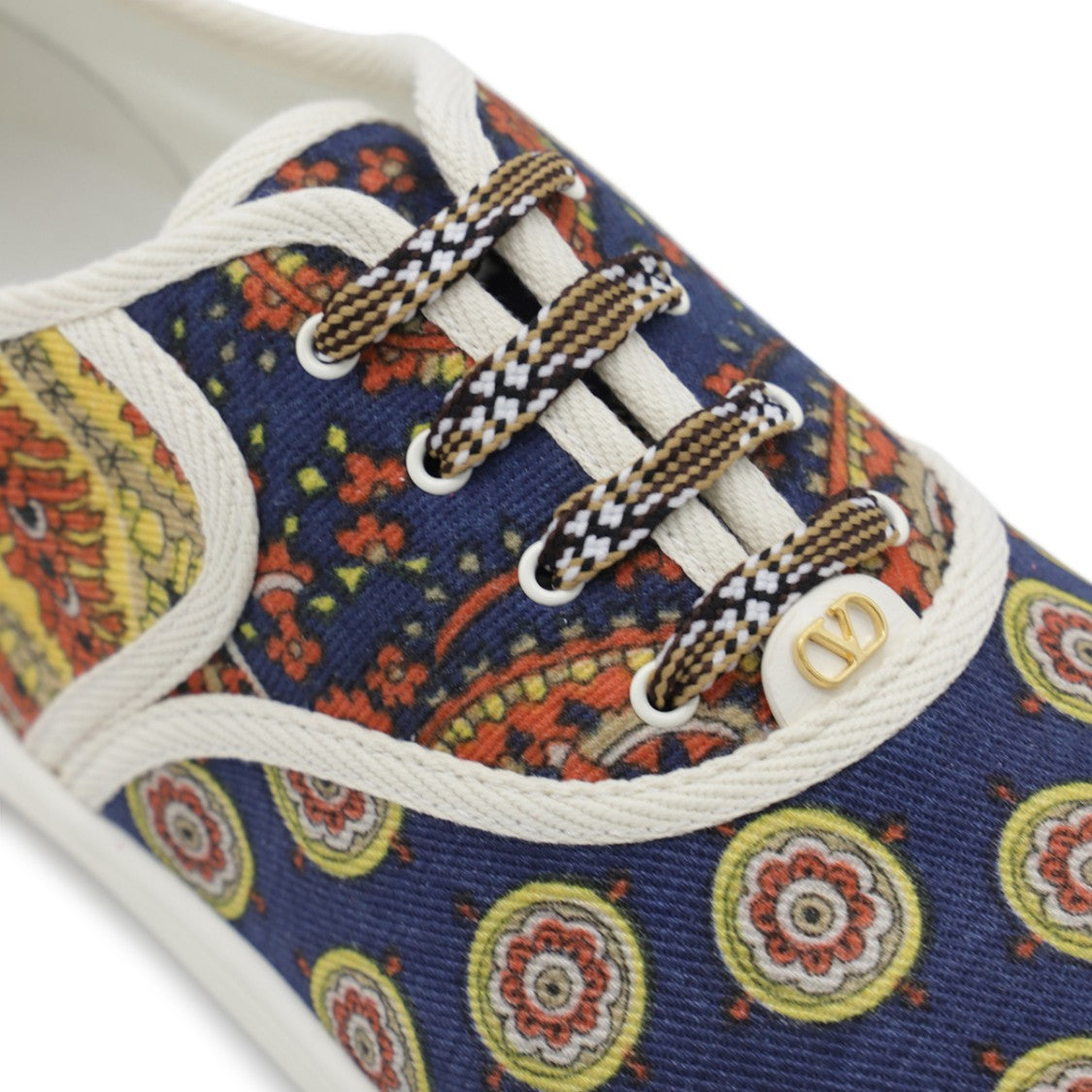 Valentino Garavani Multicolor Cotton Leather Sole Sneakers