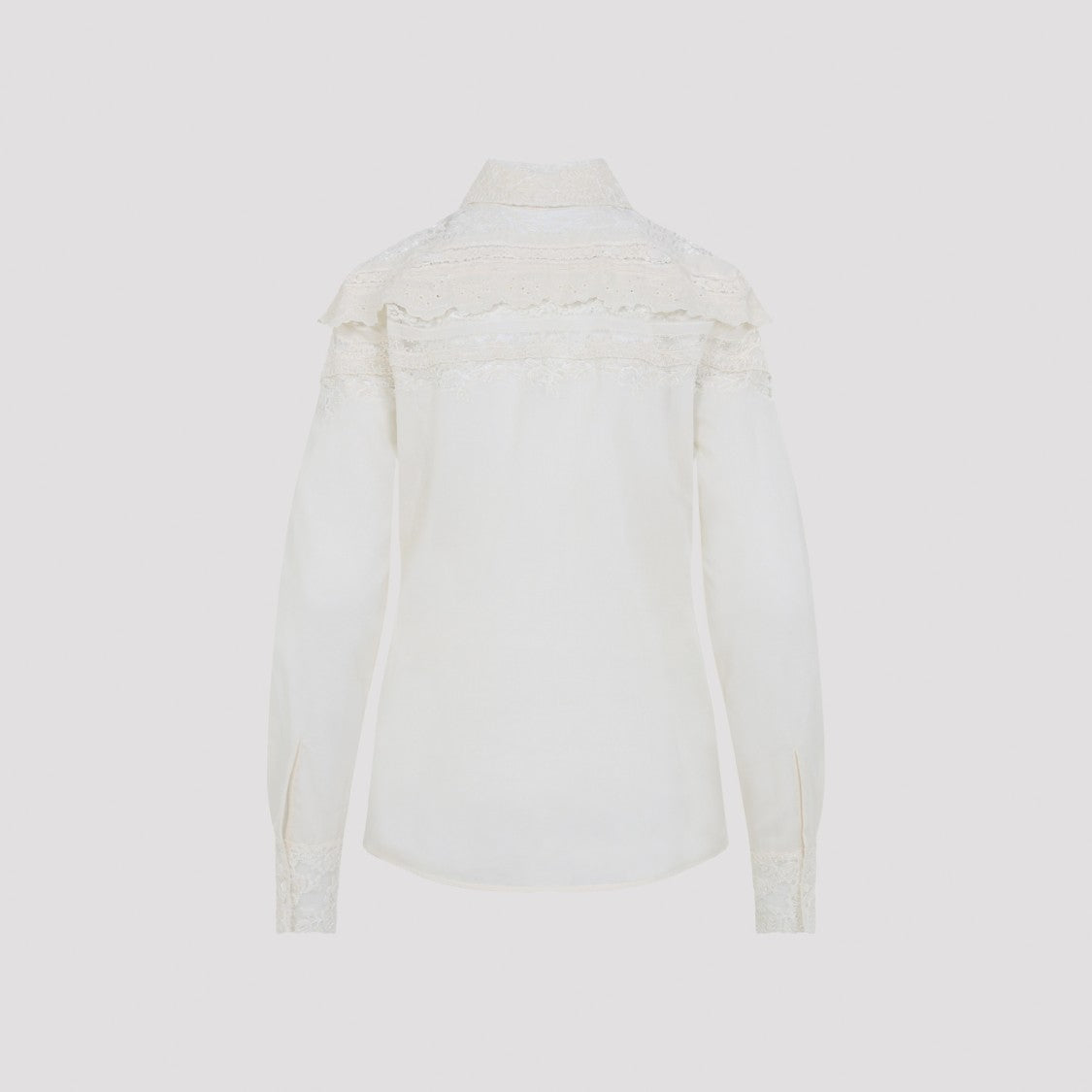 Ermanno Scervino Classic White Cotton Shirt With Lace Detailing