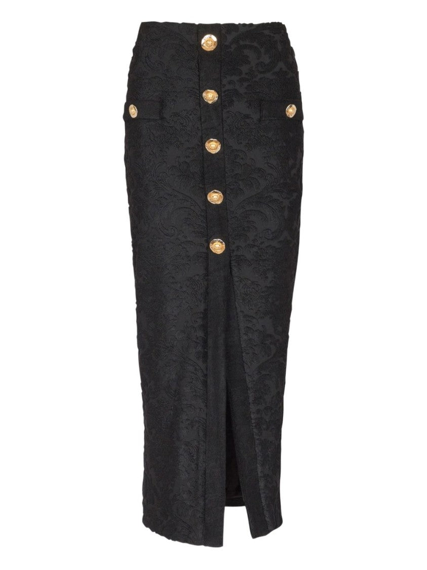 Balmain Baroque Pattern Midi Skirt