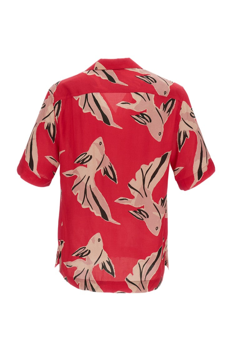 Paul Smith Flowing Oversized Short-Sleeve Shirt With Abstract Bird Print