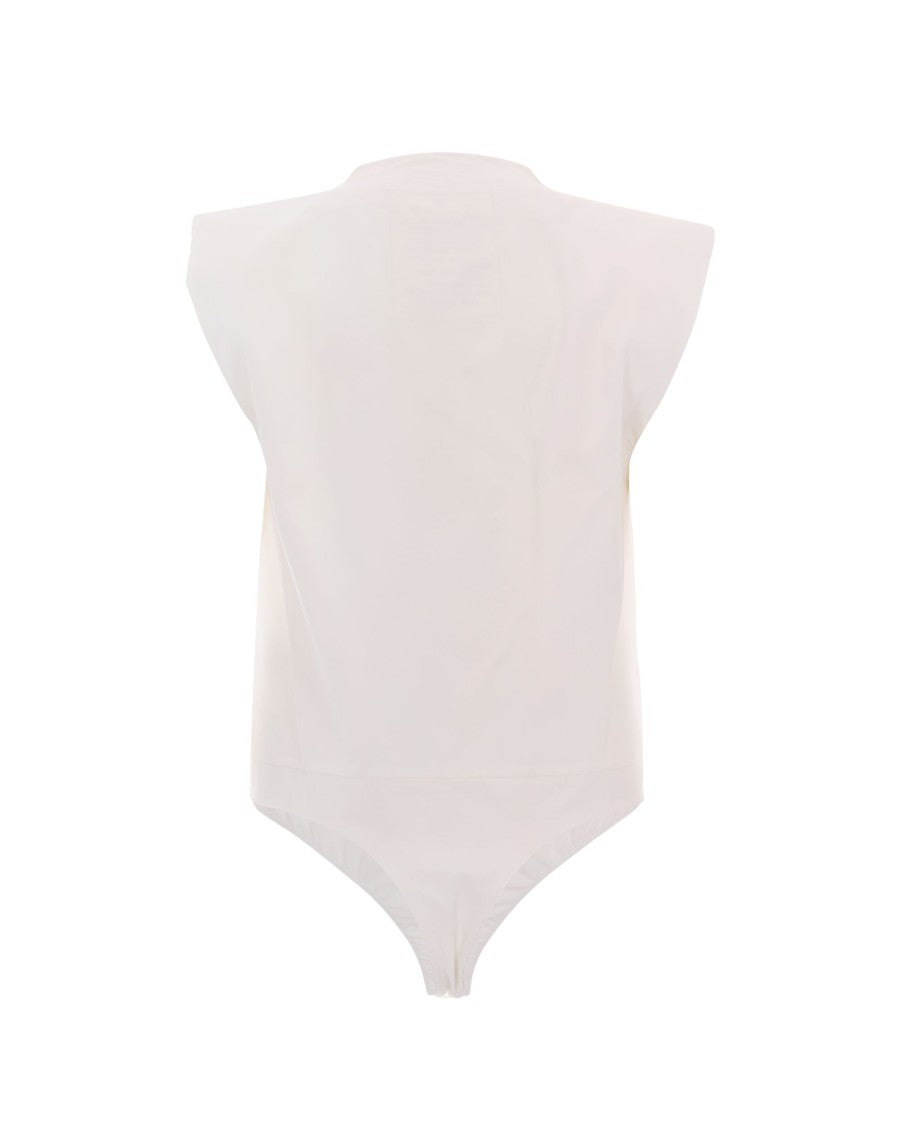 Patrizia Pepe Structured Sleeveless Bodysuit With Padded Shoulders