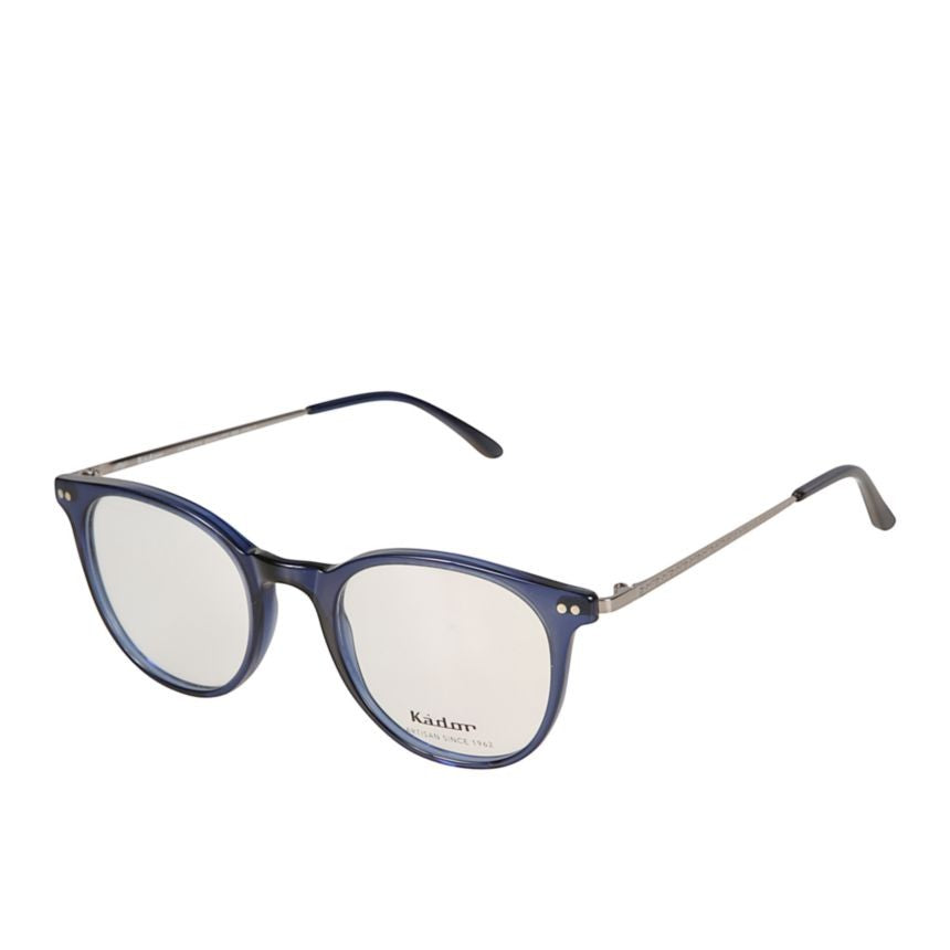 Kador Harry Rounded Frame Eyeglasses With Translucent Deep Blue Front