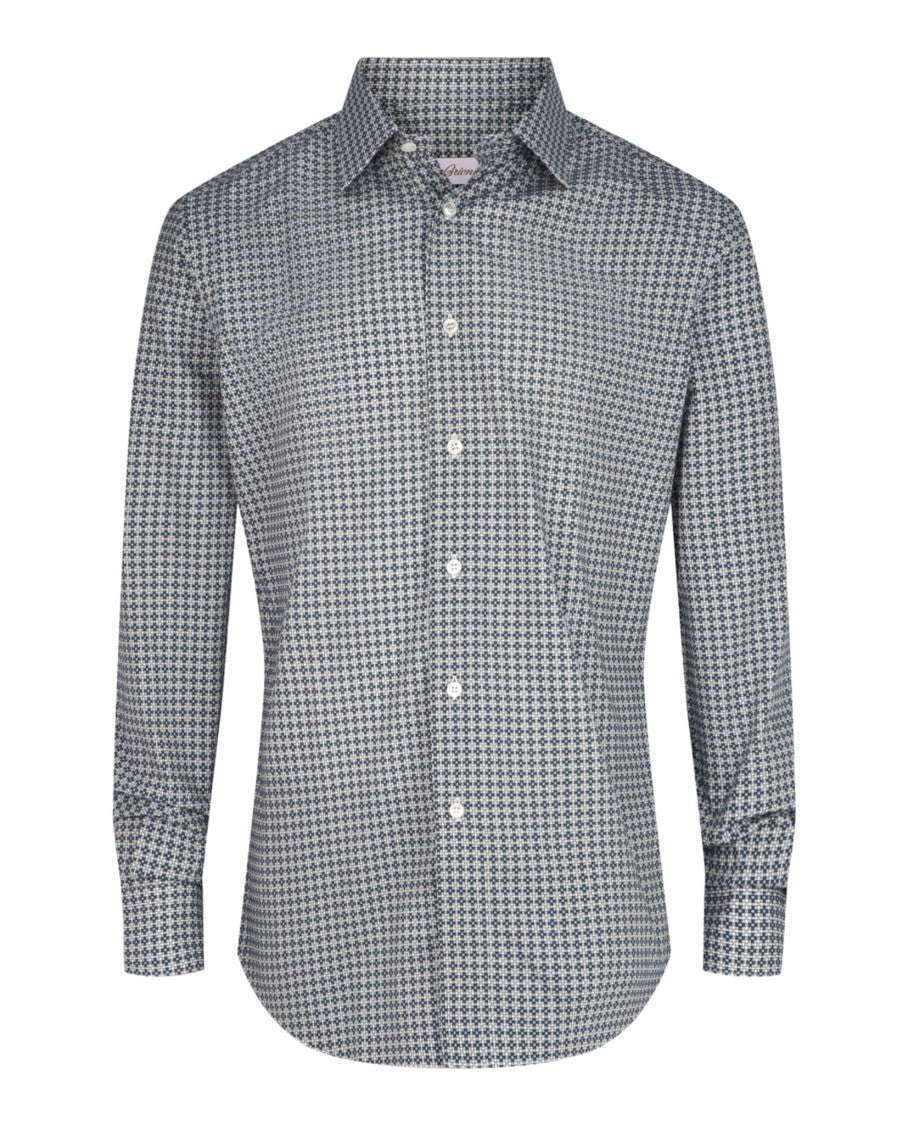 Brioni Slim-Fit Micro-Check Pattern Shirt