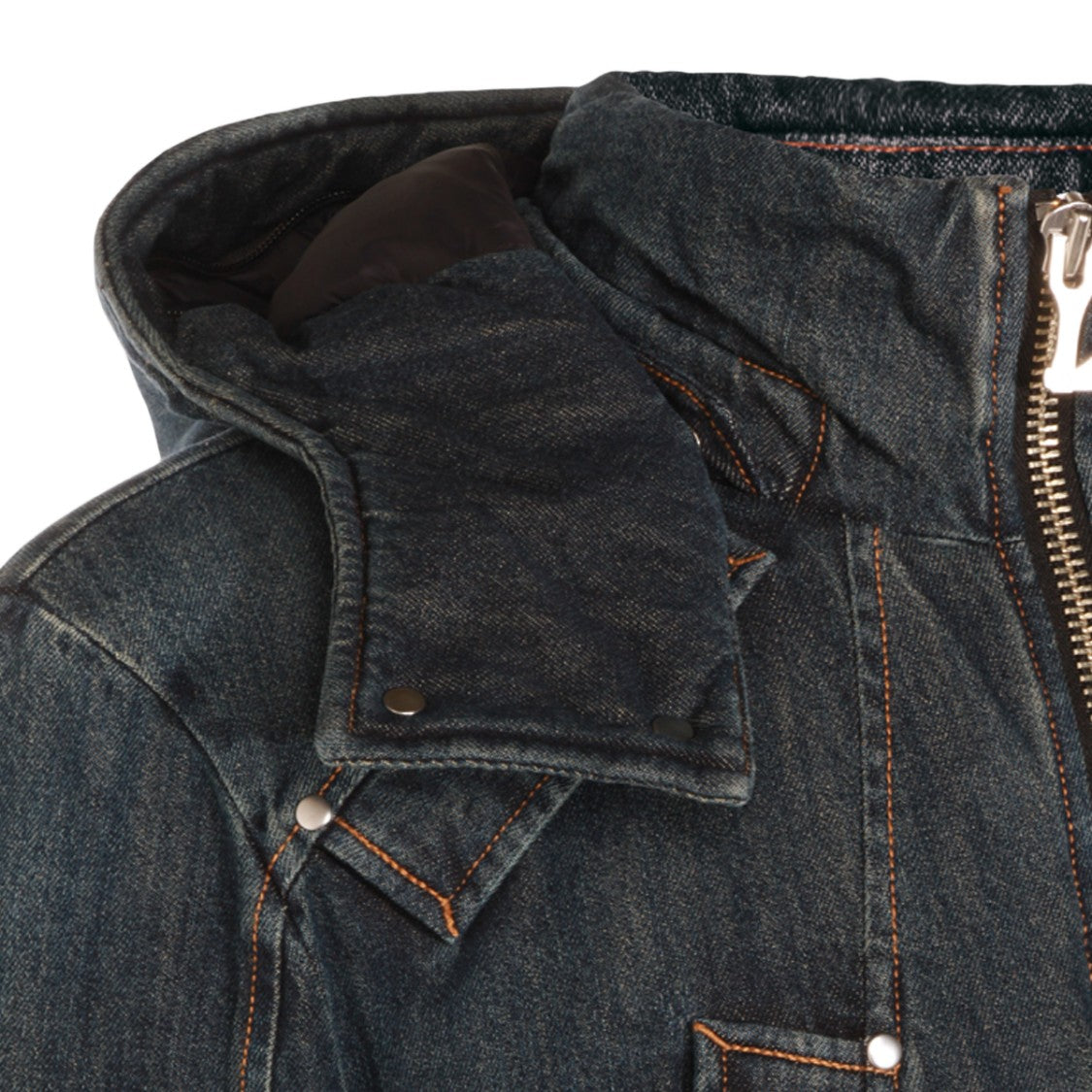 Moose Knuckles Dark Denim Jacket With Hood