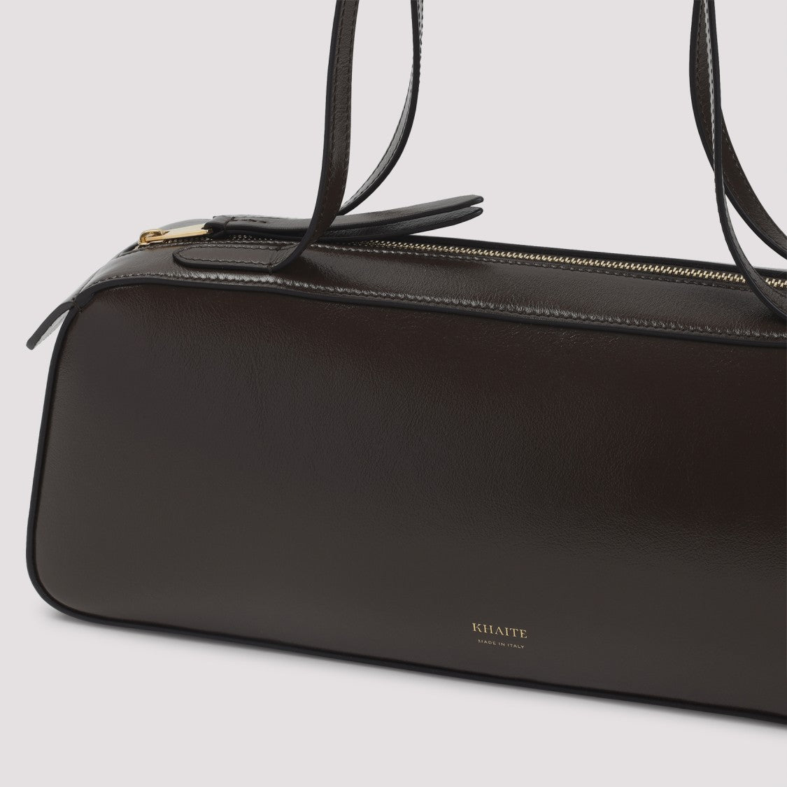Khaite Rectangular Shoulder Bag In Rich Brown Calfskin Leather