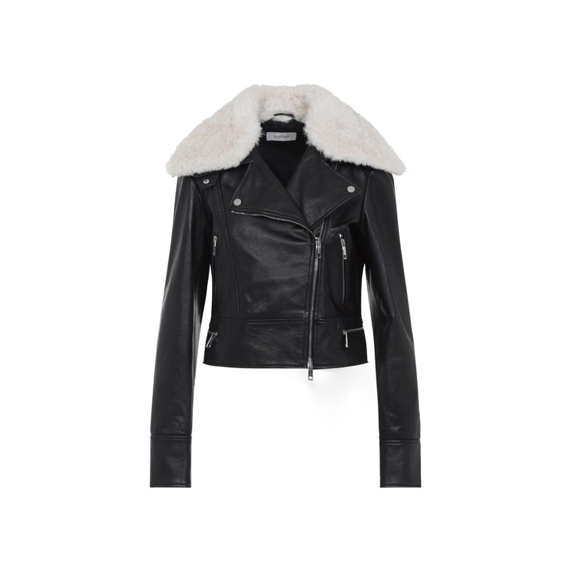 Sportmax Sportmax Black Leather Toscana Biker Jacket