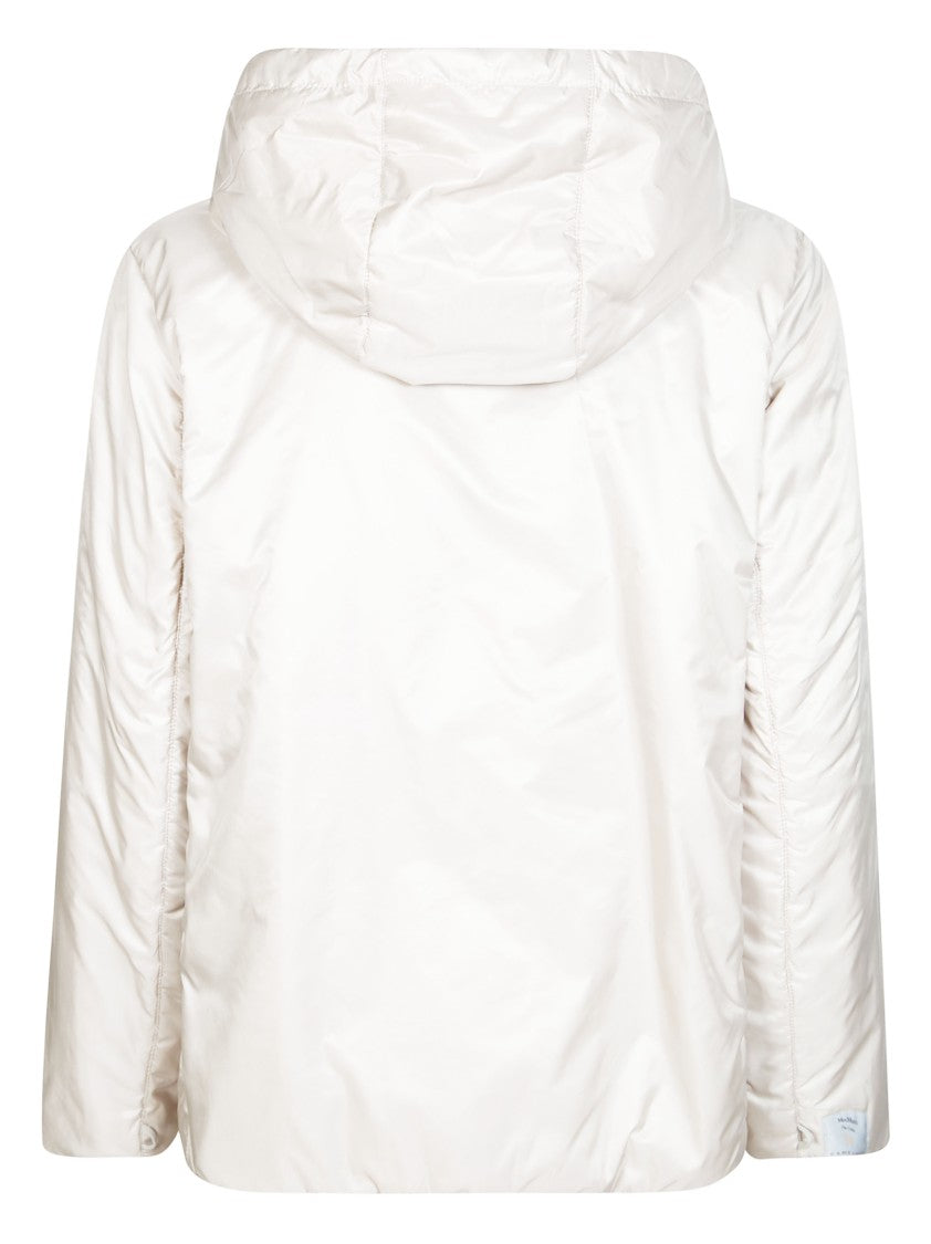 Max Mara White Greenh Hooded Short Padded Jacket