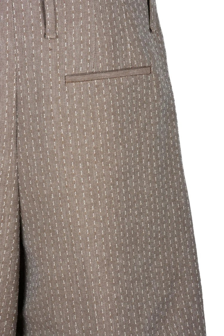 Fendi Cotton Linen Bermuda Shorts - Beige