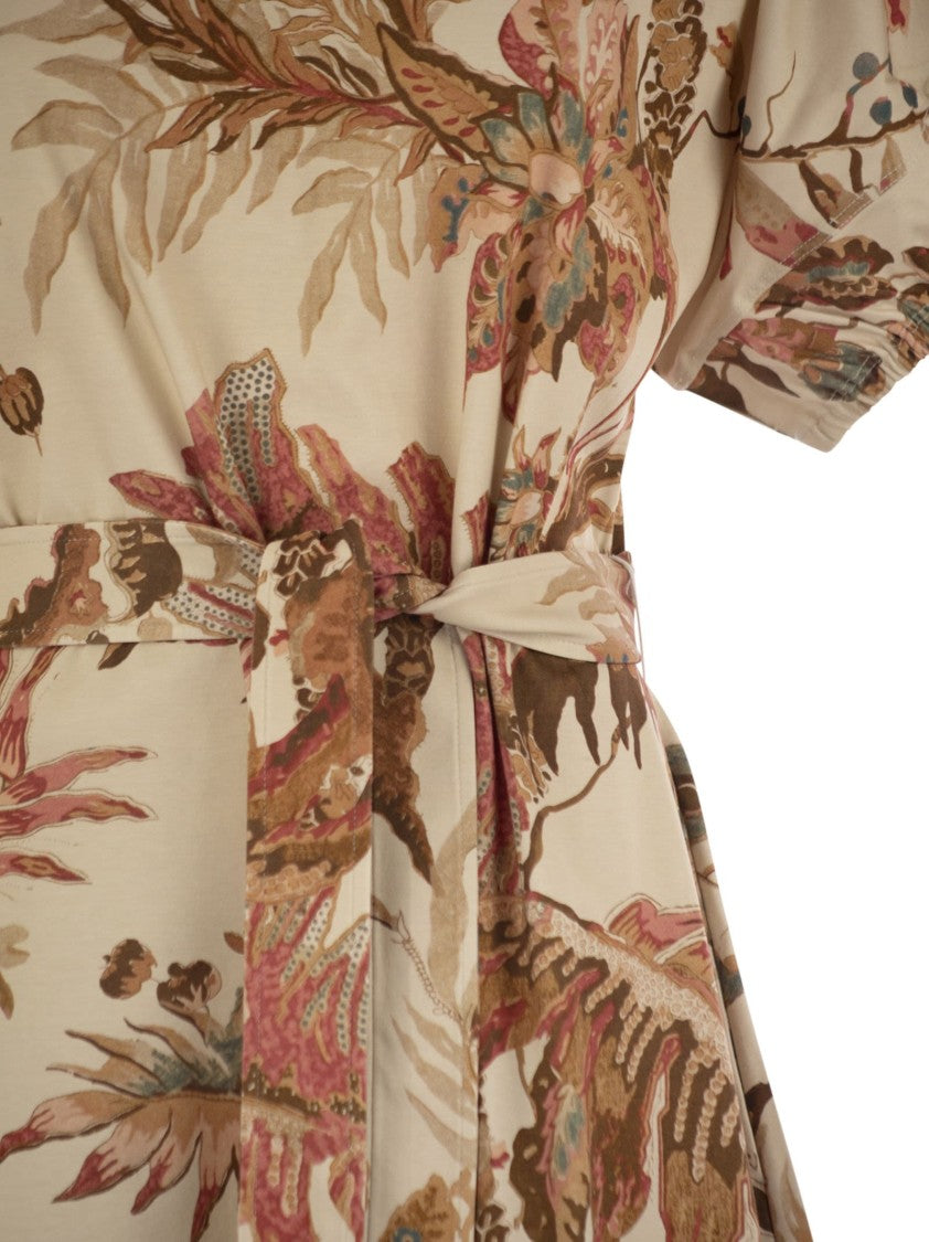 Max Mara Genero - Printed Cotton T-Shirt Dress