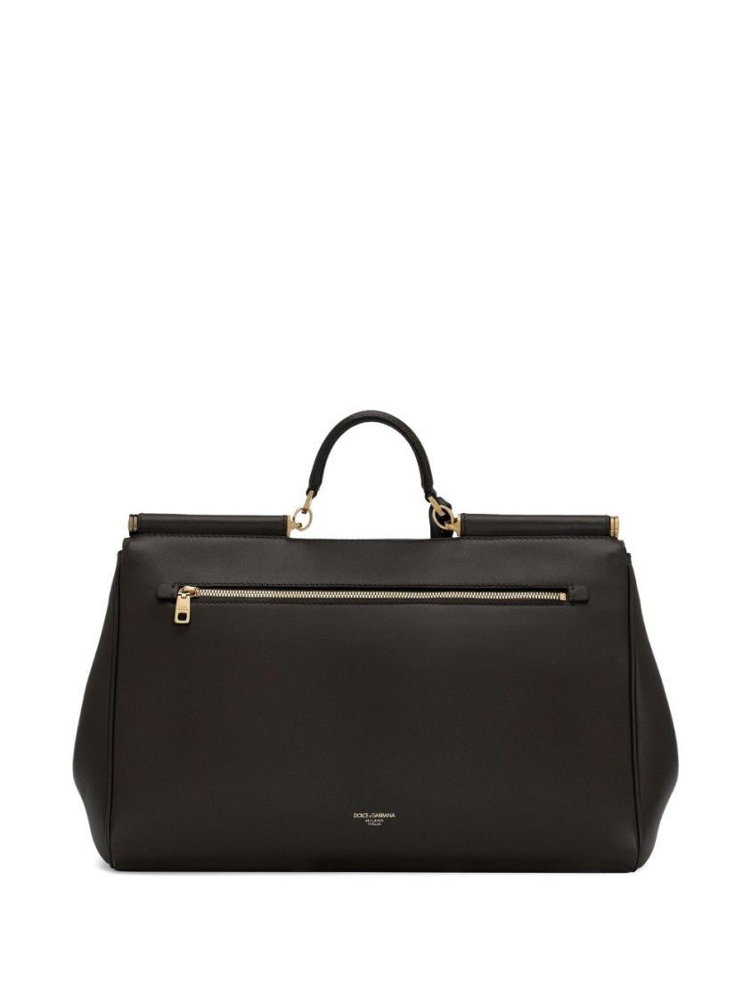 Dolce & Gabbana Structured Leather Handbag With Gold-Tone Hardware