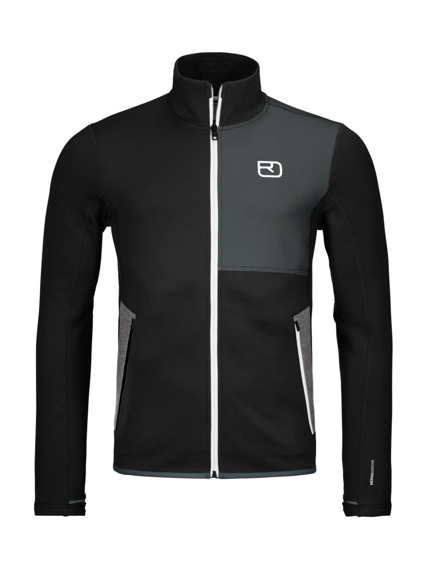 Ortovox Fleece Jacket With High Collar And Zippered Pockets