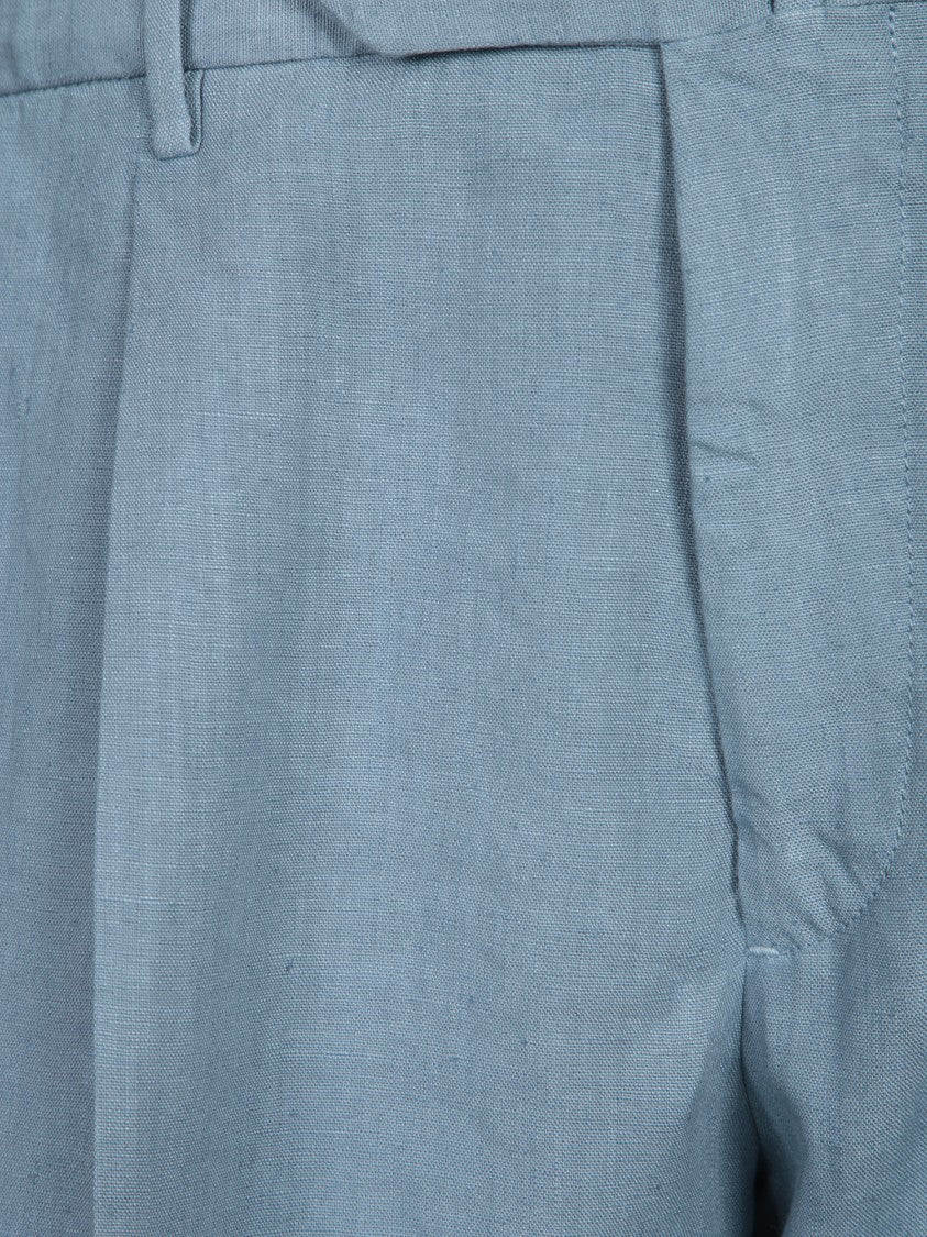 Dell'oglio Lightweight Linen Trousers With Zip Closure